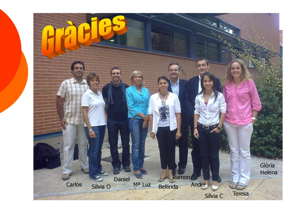 Gràcies Glòria Helena Ramon Daniel Carlos Mª Luz Ander Silvia O