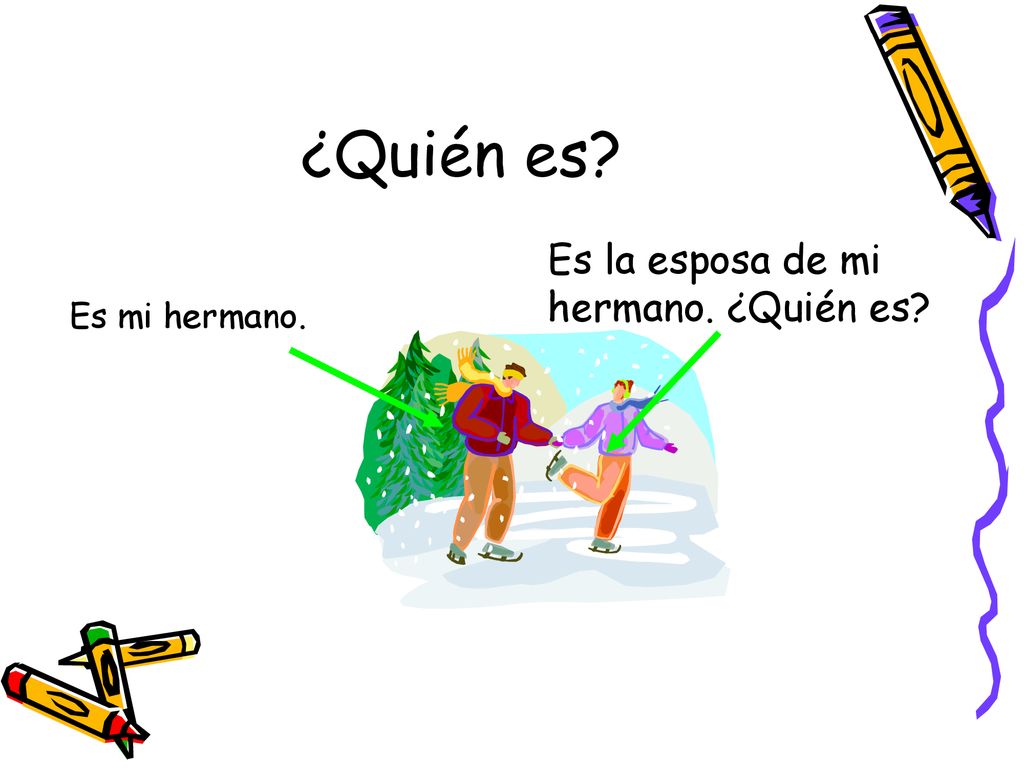 ¿Quién es Es la esposa de mi hermano. ¿Quién es Es mi hermano.