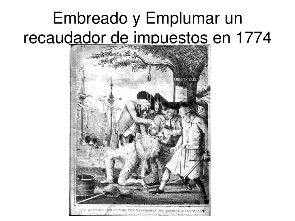 Embreado y Emplumar un recaudador de impuestos en 1774