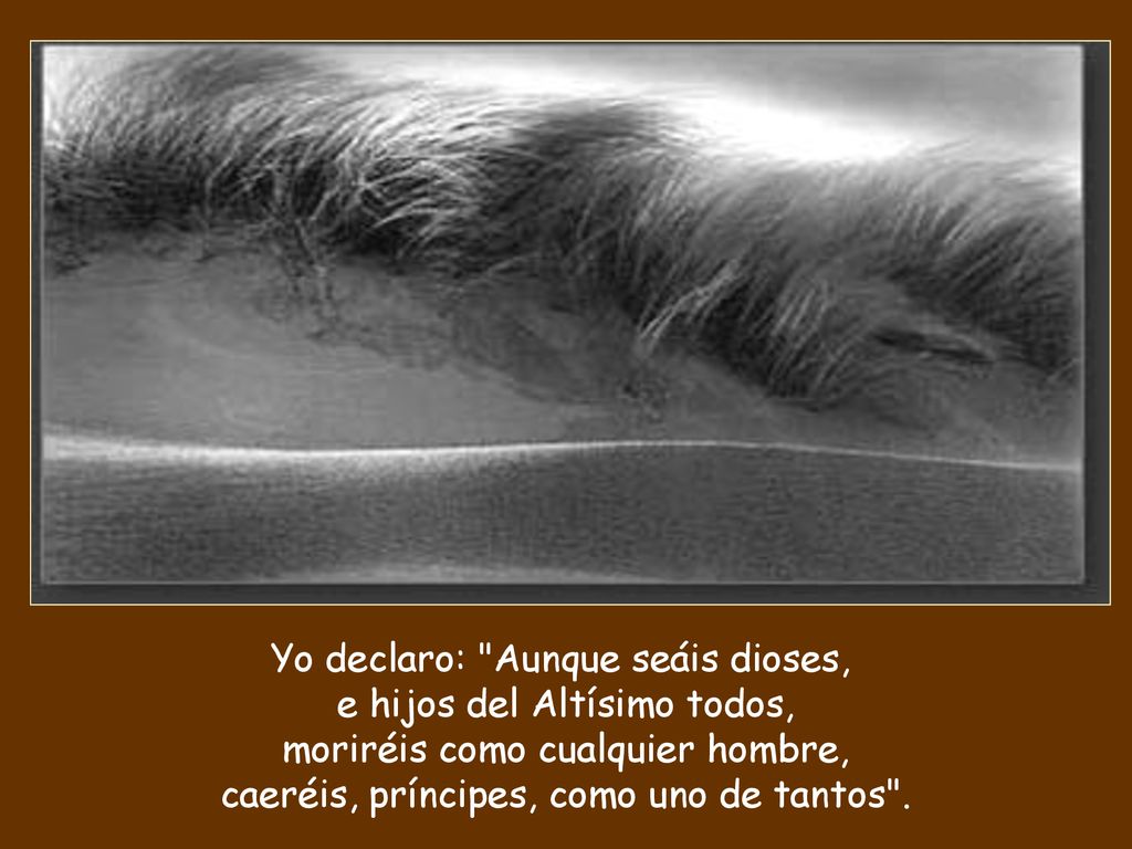 Yo declaro: Aunque seáis dioses, e hijos del Altísimo todos,