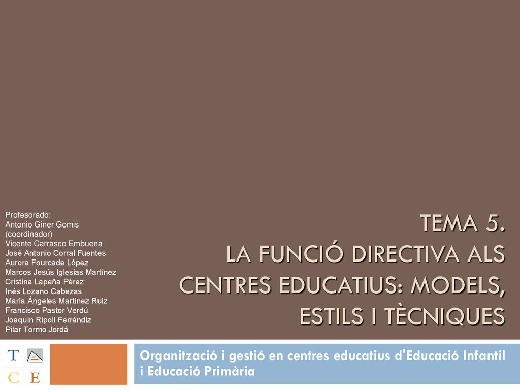 Profesorado: Antonio Giner Gomis (coordinador) Vicente Carrasco Embuena. José Antonio Corral Fuentes.