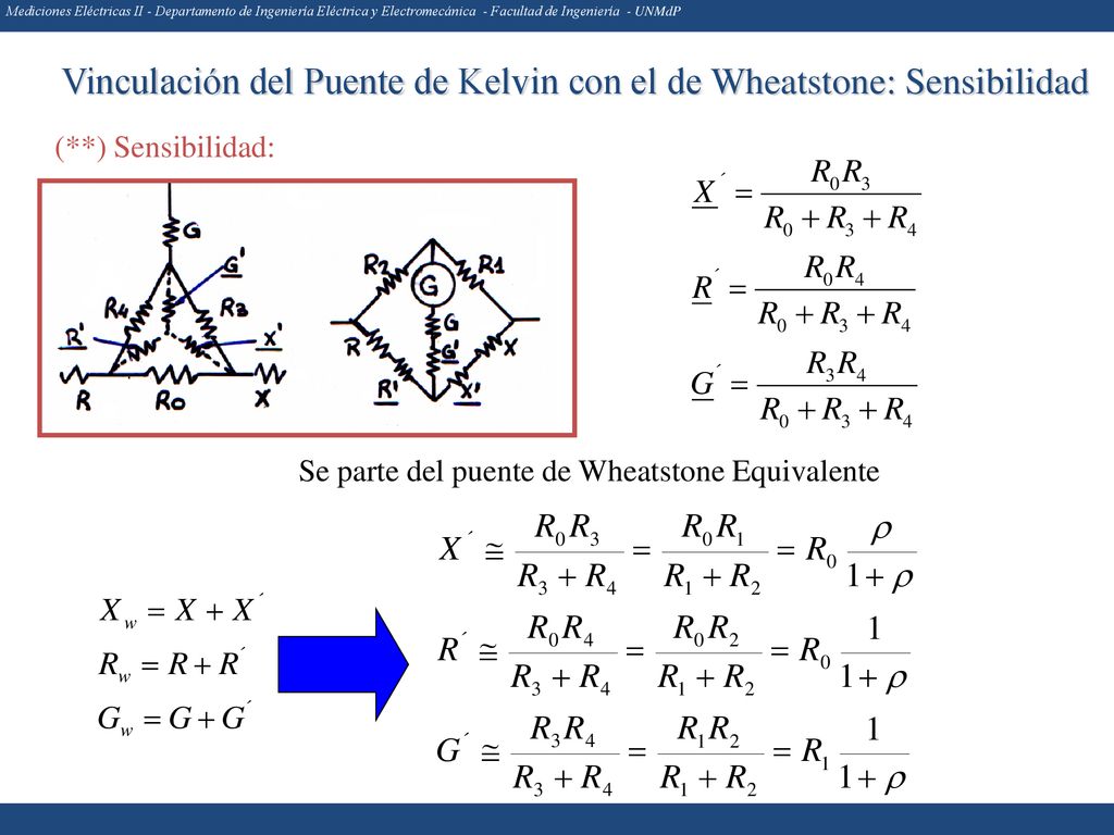 Vinculación del Puente de Kelvin con el de Wheatstone: Sensibilidad
