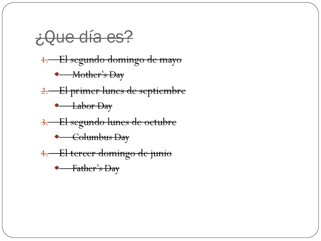 ¿Que día es El segundo domingo de mayo El primer lunes de septiembre