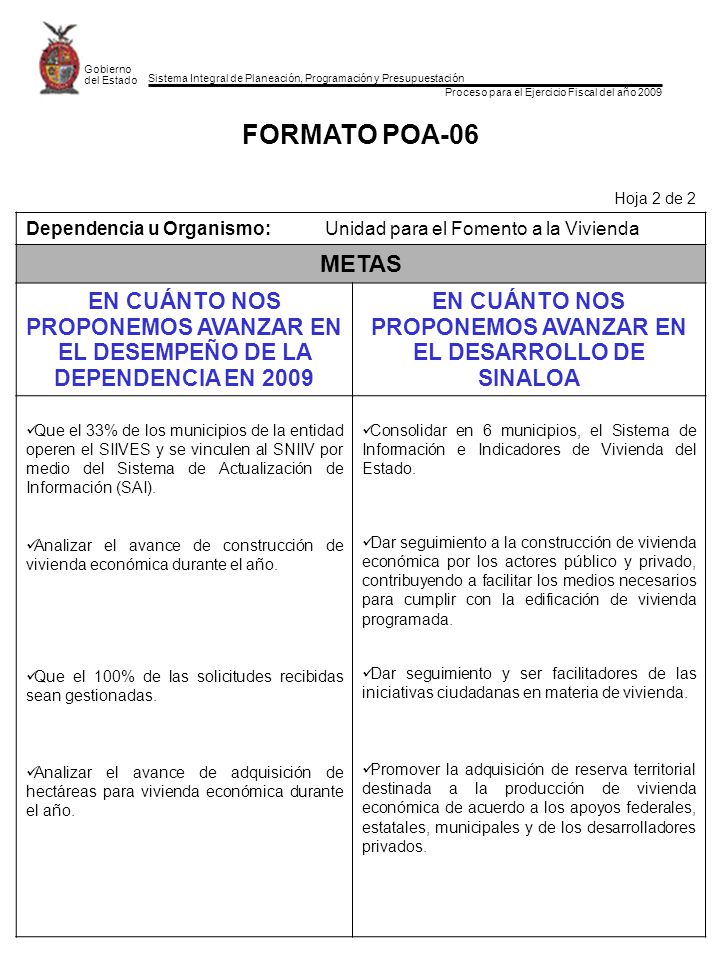 EN CUÁNTO NOS PROPONEMOS AVANZAR EN EL DESARROLLO DE SINALOA