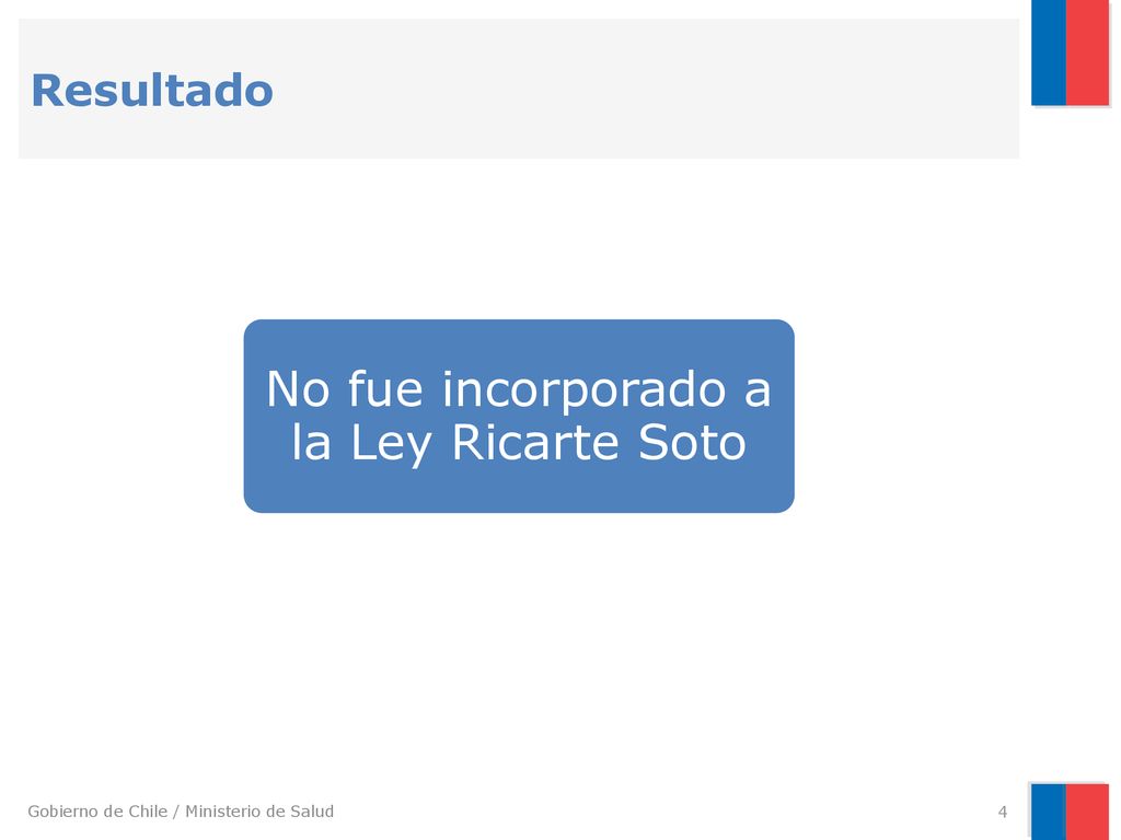 No fue incorporado a la Ley Ricarte Soto