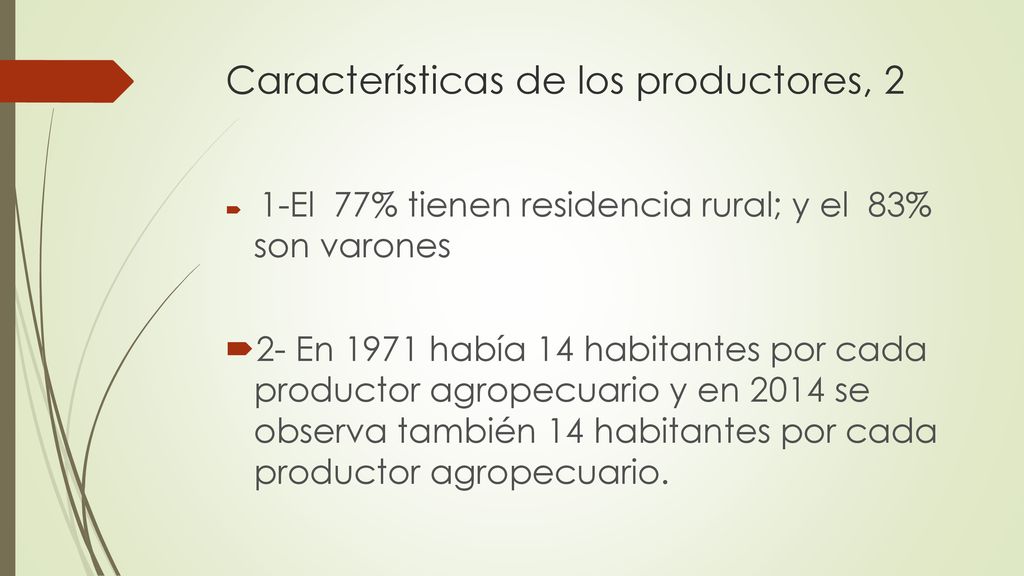 Características de los productores, 2