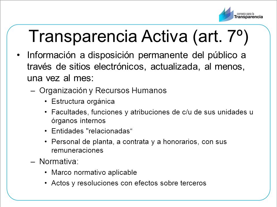 Transparencia Activa (art. 7º)
