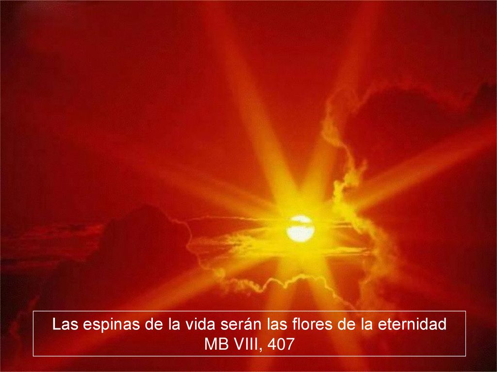 Las espinas de la vida serán las flores de la eternidad MB VIII, 407