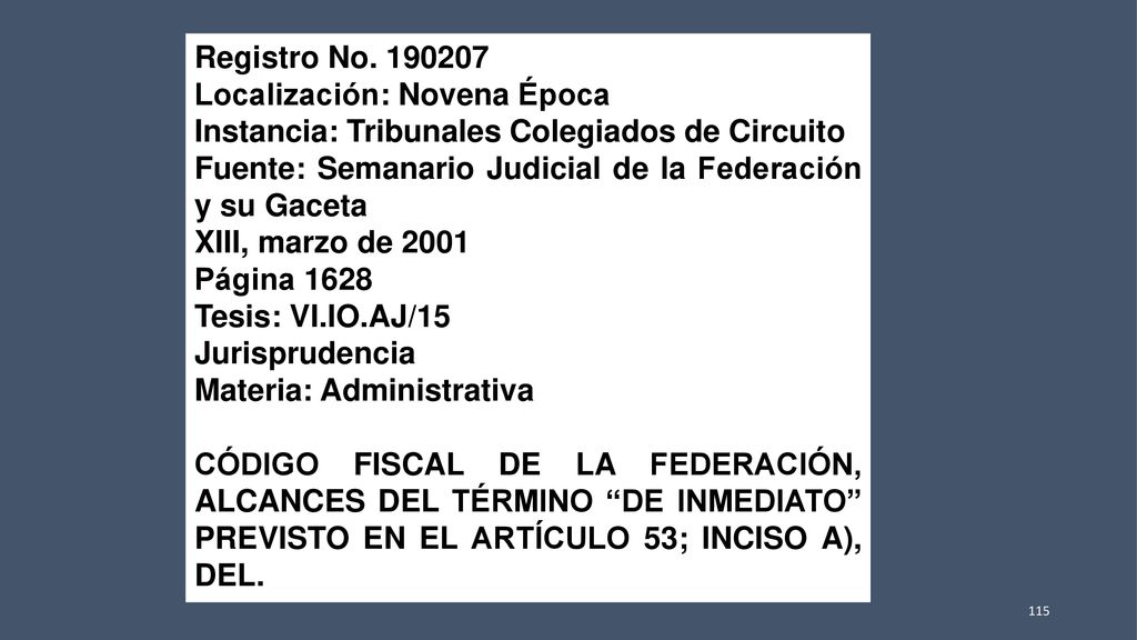 Registro No Localización: Novena Época. Instancia: Tribunales Colegiados de Circuito.