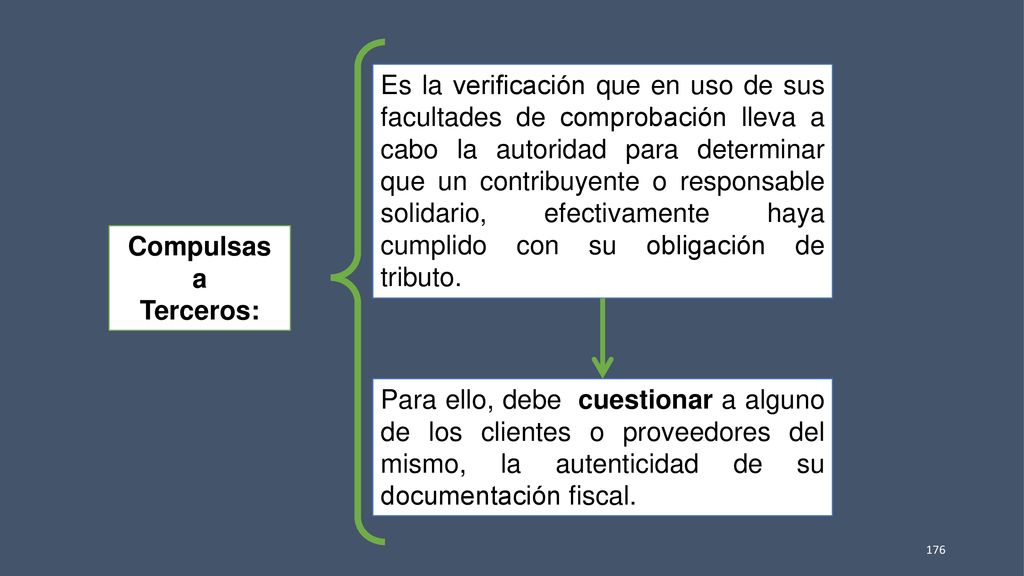 Es la verificación que en uso de sus facultades de comprobación lleva a cabo la autoridad para determinar que un contribuyente o responsable solidario, efectivamente haya cumplido con su obligación de tributo.