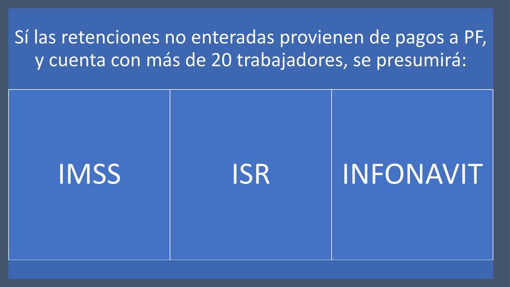 Sí las retenciones no enteradas provienen de pagos a PF, y cuenta con más de 20 trabajadores, se presumirá: