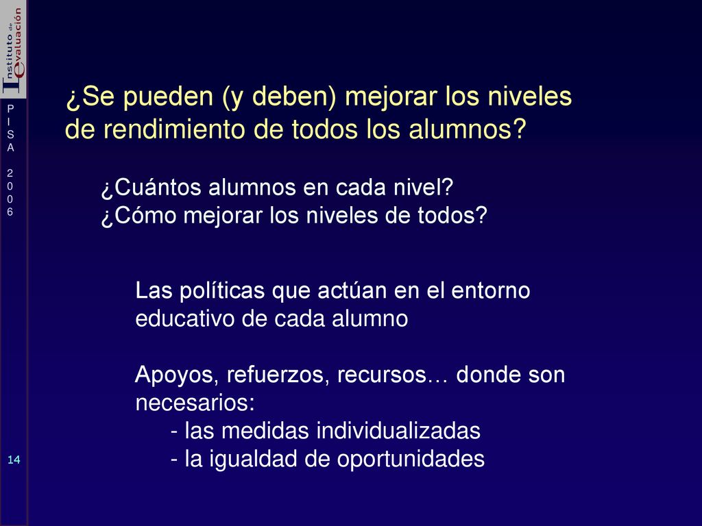 ¿Se pueden (y deben) mejorar los niveles de rendimiento de todos los alumnos