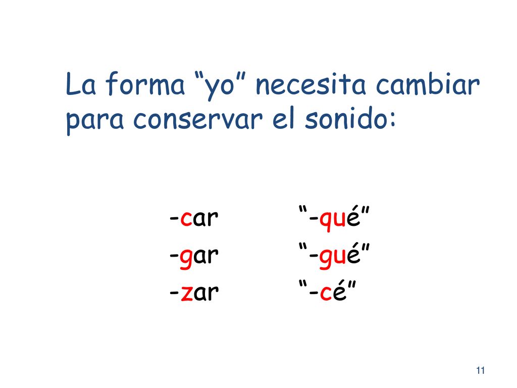 La forma yo necesita cambiar para conservar el sonido: