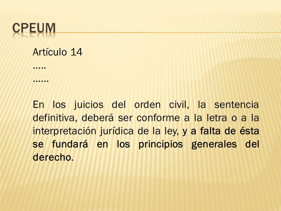 CPEUM Artículo 14. ….. ……