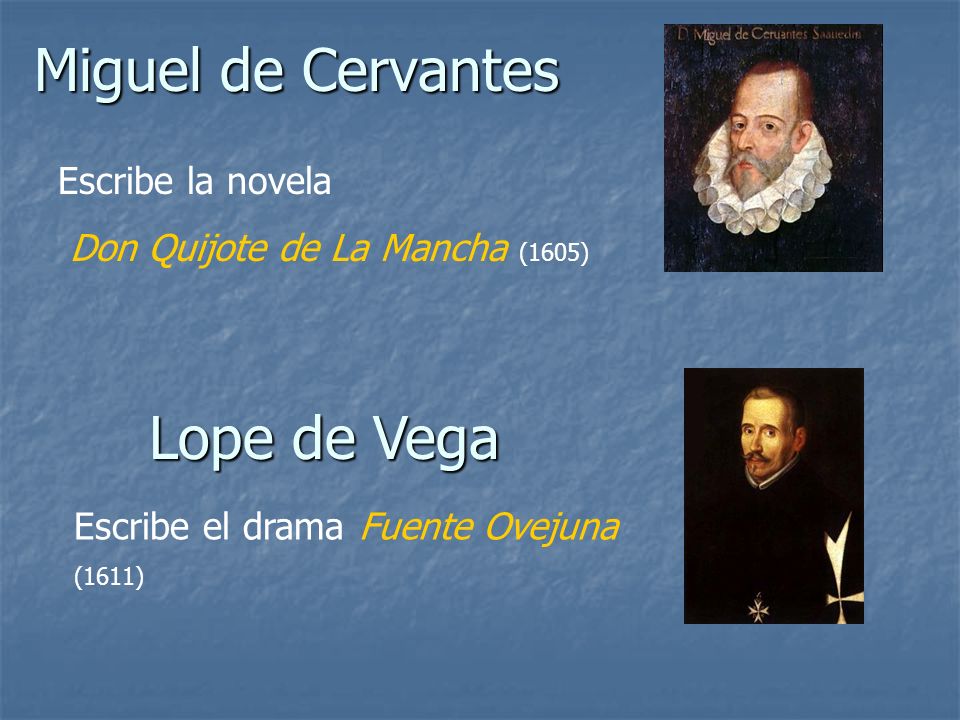 Miguel de Cervantes Lope de Vega Escribe la novela