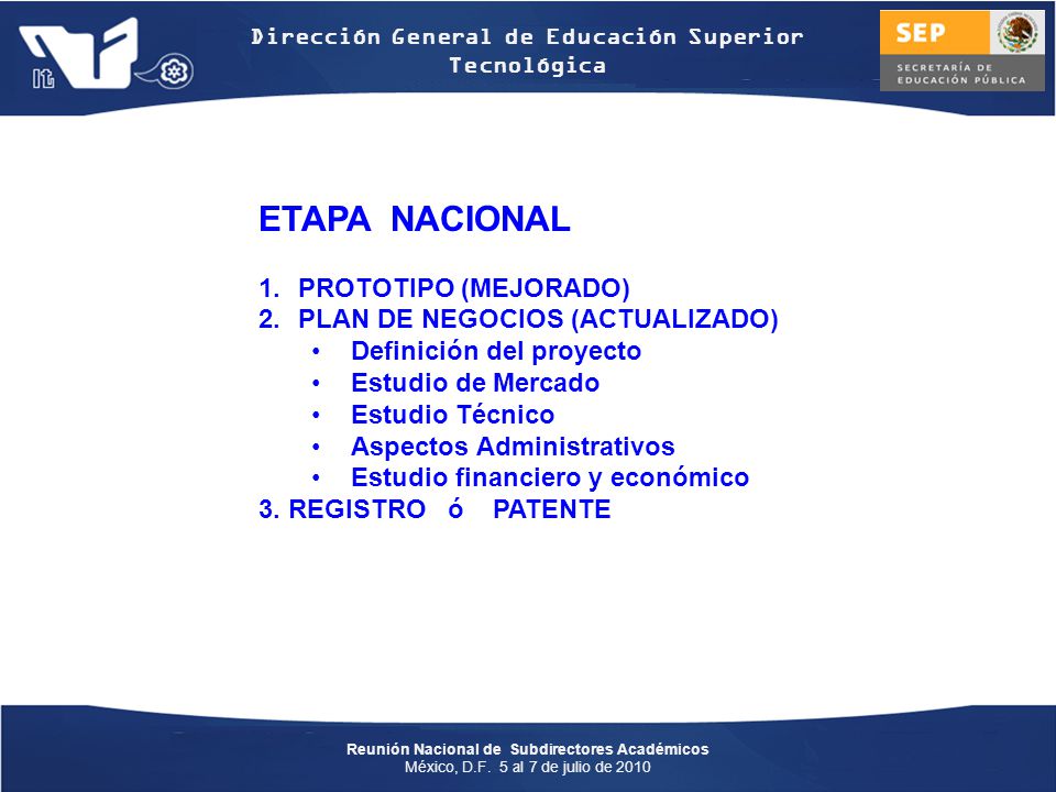 ETAPA NACIONAL PROTOTIPO (MEJORADO) PLAN DE NEGOCIOS (ACTUALIZADO)