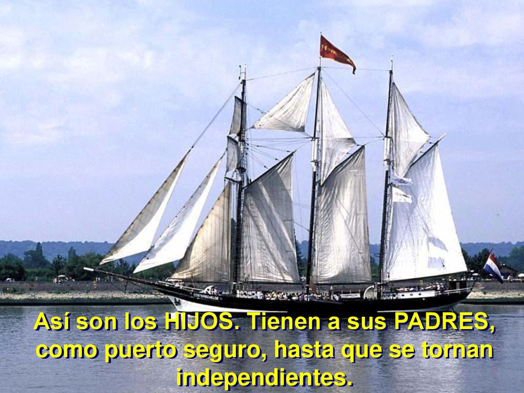 Así son los HIJOS. Tienen a sus PADRES, como puerto seguro, hasta que se tornan independientes.