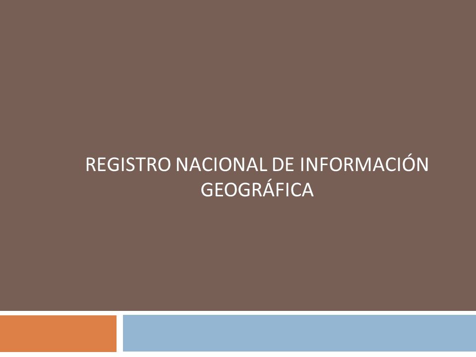 REGISTRO NACIONAL DE INFORMACIÓN GEOGRÁFICA