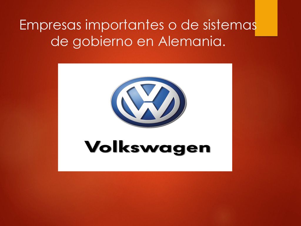 Empresas importantes o de sistemas de gobierno en Alemania.