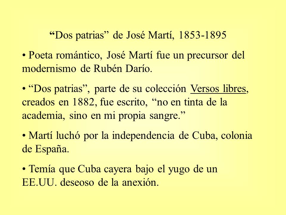 Dos patrias de José Martí,