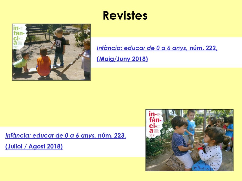 Revistes Infància: educar de 0 a 6 anys, núm. 222, (Maig/Juny 2018)