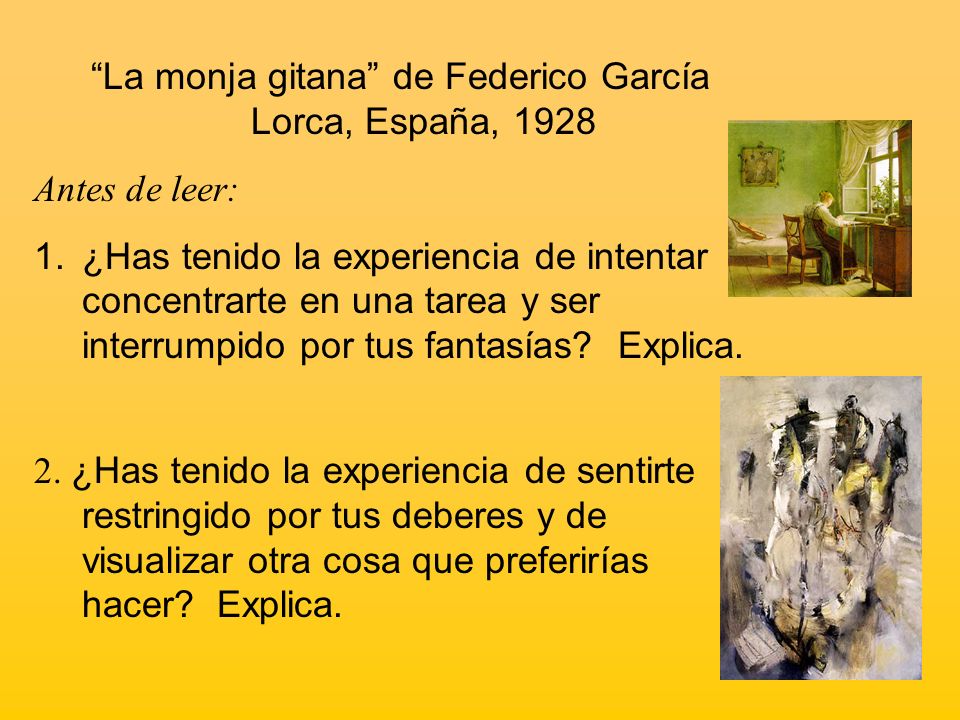 La monja gitana de Federico García Lorca, España, 1928