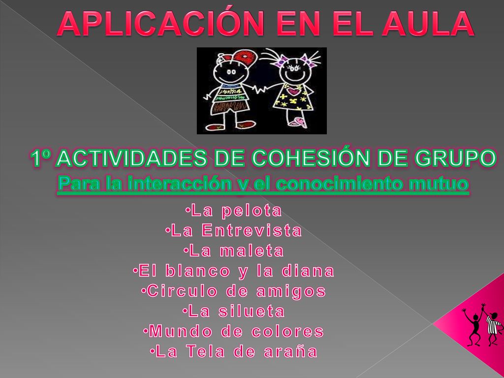 APLICACIÓN EN EL AULA 1º ACTIVIDADES DE COHESIÓN DE GRUPO