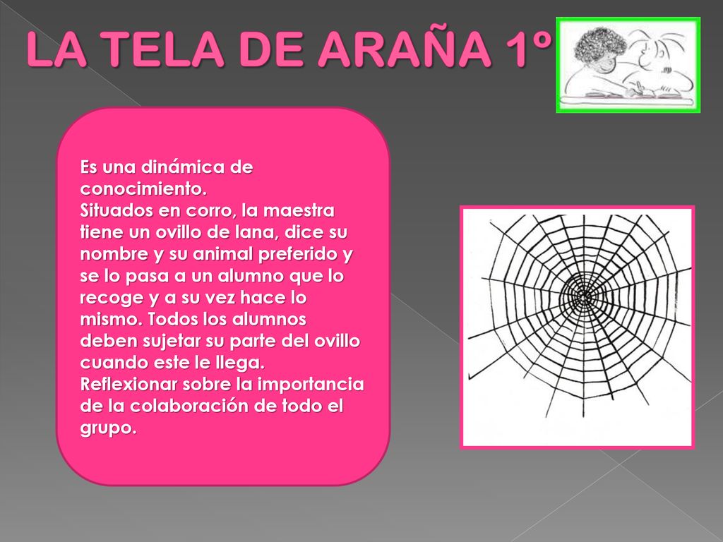LA TELA DE ARAÑA 1º Es una dinámica de conocimiento.