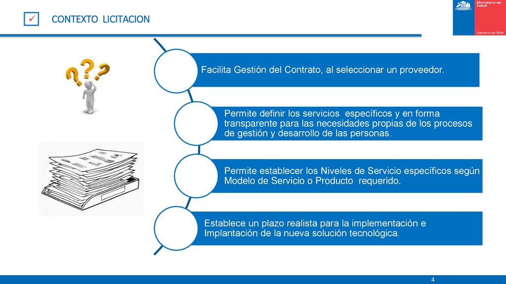 CONTEXTO LICITACION Facilita Gestión del Contrato, al seleccionar un proveedor.