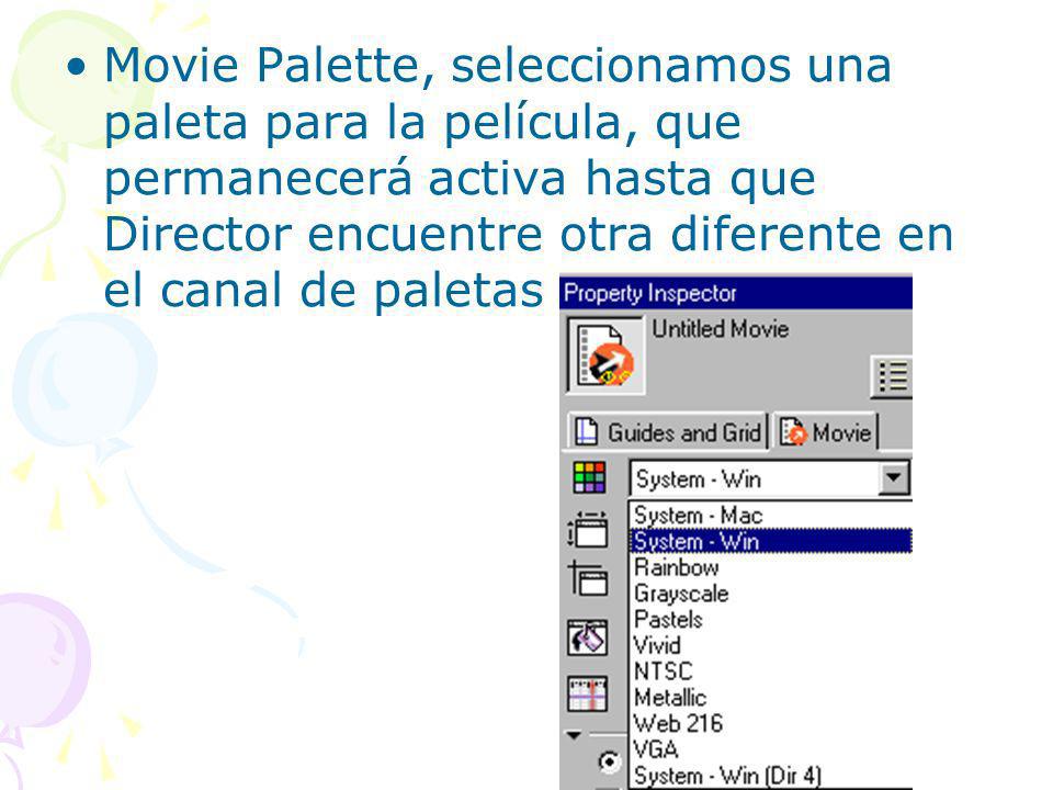 Movie Palette, seleccionamos una paleta para la película, que permanecerá activa hasta que Director encuentre otra diferente en el canal de paletas