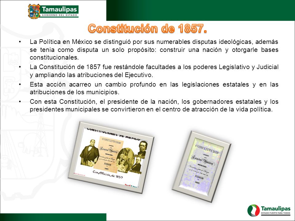 La Política en México se distinguió por sus numerables disputas ideológicas, además se tenia como disputa un solo propósito: construir una nación y otorgarle bases constitucionales.