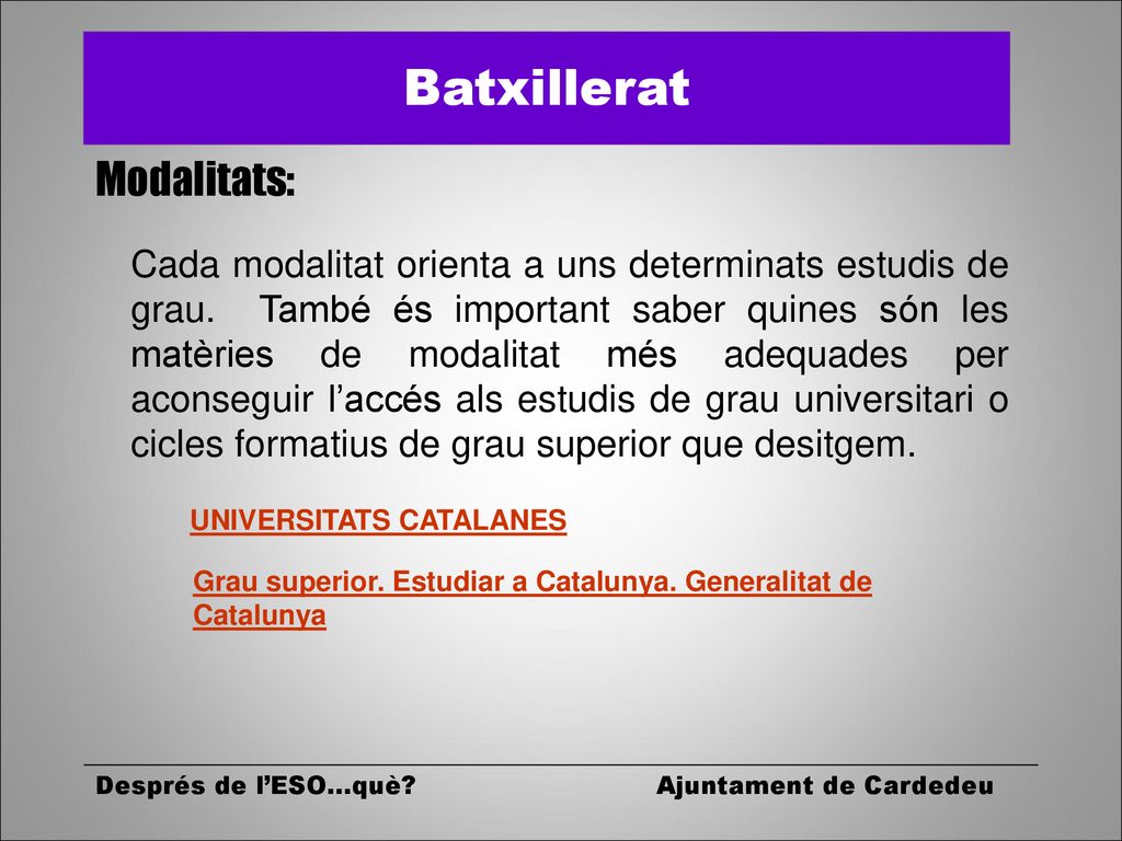 Servei d Orientació Professional- Xerrades d Orientació 4t d ESO