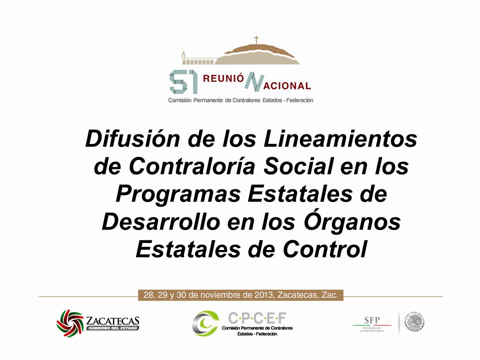 Difusión de los Lineamientos de Contraloría Social en los Programas Estatales de Desarrollo en los Órganos Estatales de Control