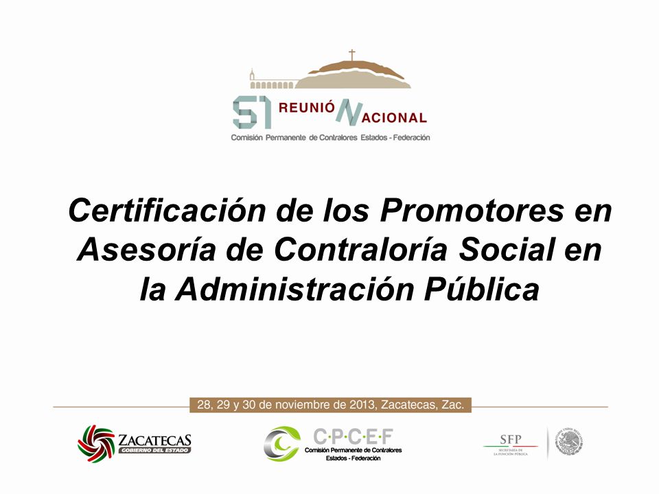 Certificación de los Promotores en Asesoría de Contraloría Social en la Administración Pública