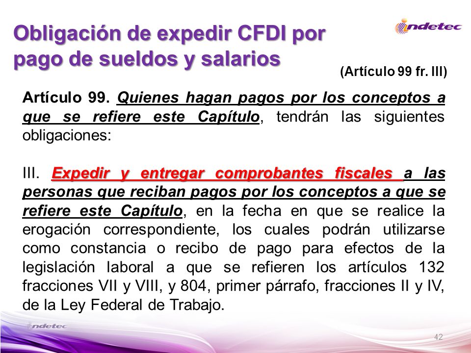 Obligación de expedir CFDI por pago de sueldos y salarios