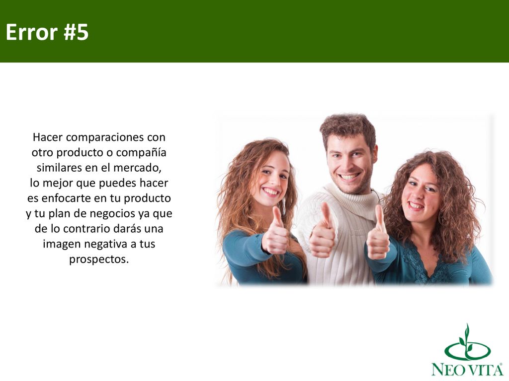 Error #5 Hacer comparaciones con otro producto o compañía similares en el mercado,
