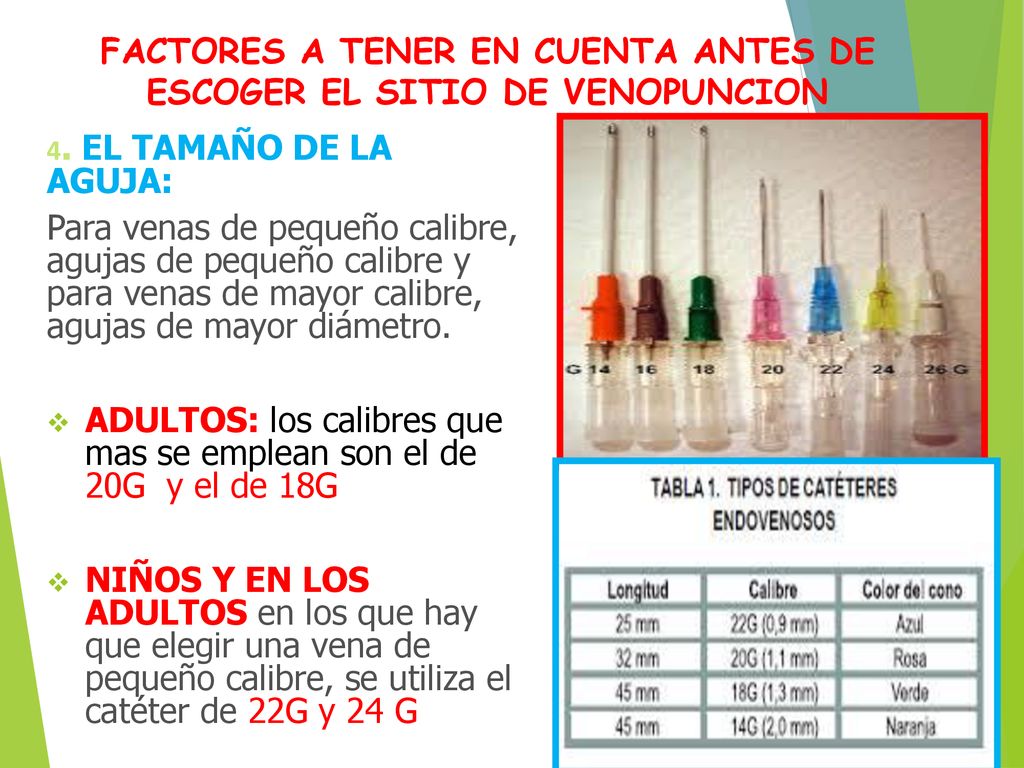 FACTORES A TENER EN CUENTA ANTES DE ESCOGER EL SITIO DE VENOPUNCION