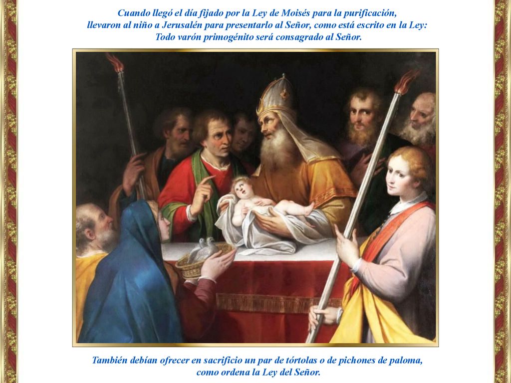 Cuando llegó el día fijado por la Ley de Moisés para la purificación,