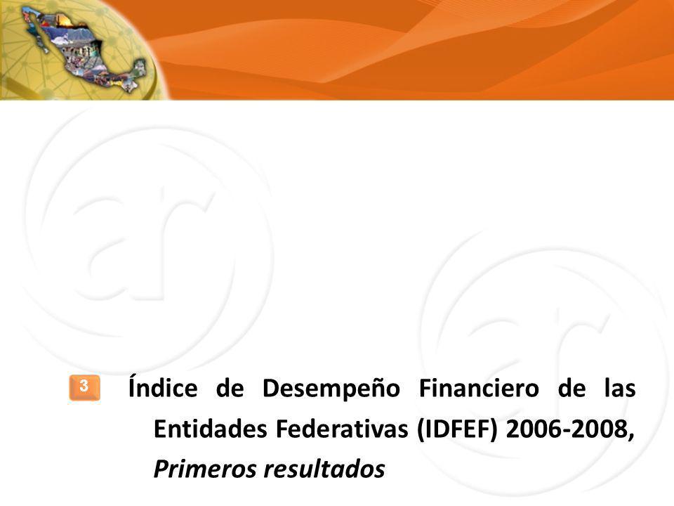 Índice de Desempeño Financiero de las Entidades Federativas (IDFEF) , Primeros resultados