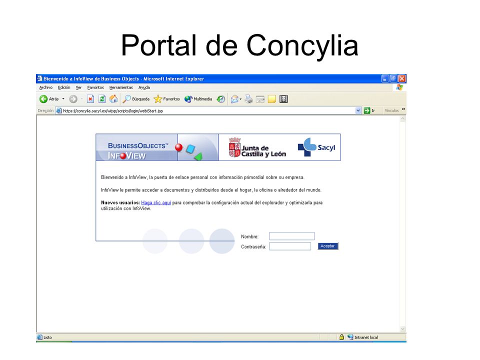 Portal de Concylia El portal de Concylia se encuentra en la siguiente dirección: