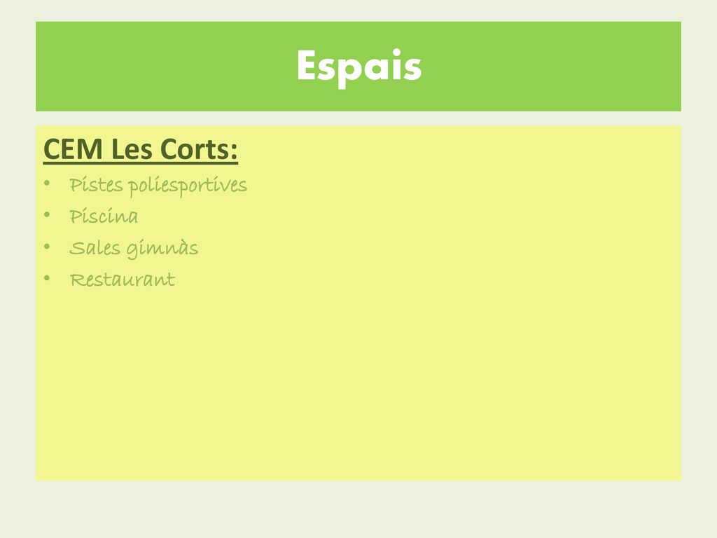 Espais CEM Les Corts: Pistes poliesportives Piscina Sales gimnàs