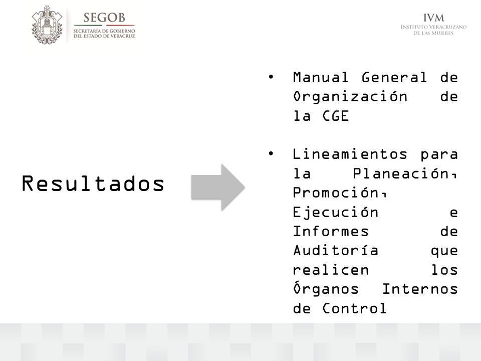 Resultados Manual General de Organización de la CGE