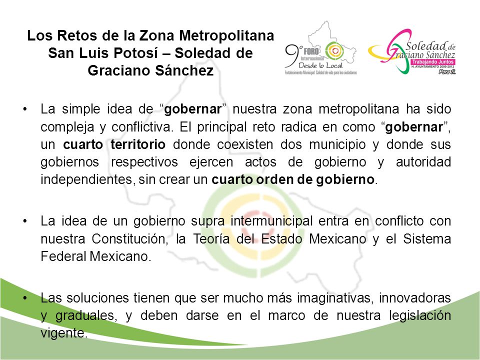 Los Retos de la Zona Metropolitana San Luis Potosí – Soledad de Graciano Sánchez