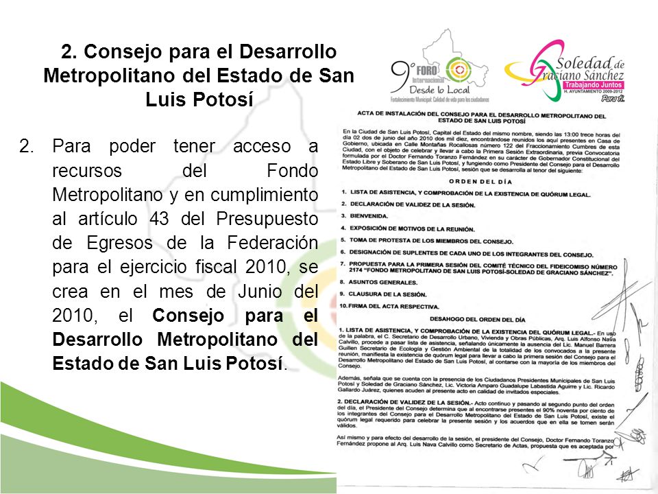 2. Consejo para el Desarrollo Metropolitano del Estado de San Luis Potosí