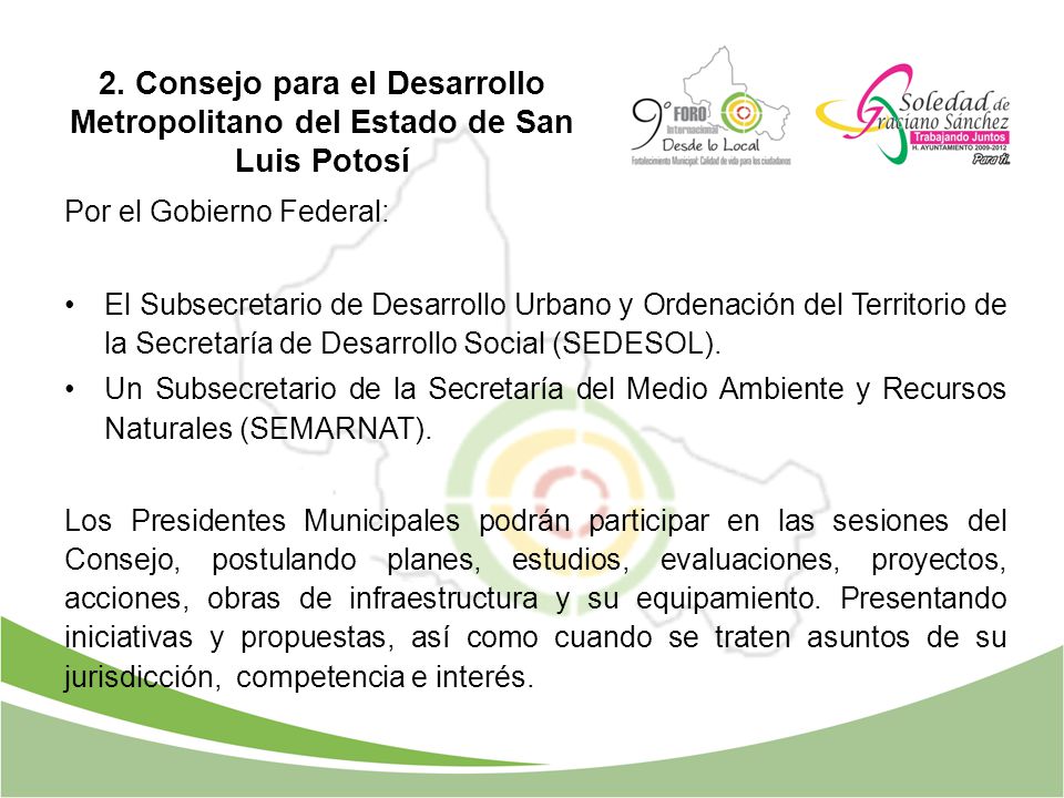 2. Consejo para el Desarrollo Metropolitano del Estado de San Luis Potosí