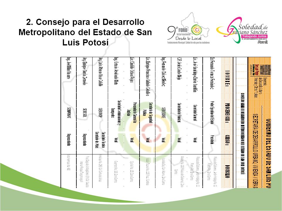 2. Consejo para el Desarrollo Metropolitano del Estado de San Luis Potosí