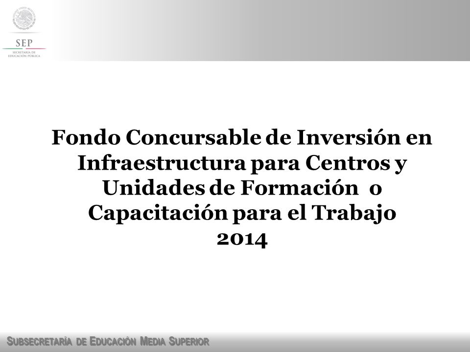 Fondo Concursable de Inversión en Infraestructura para Centros y Unidades de Formación o Capacitación para el Trabajo