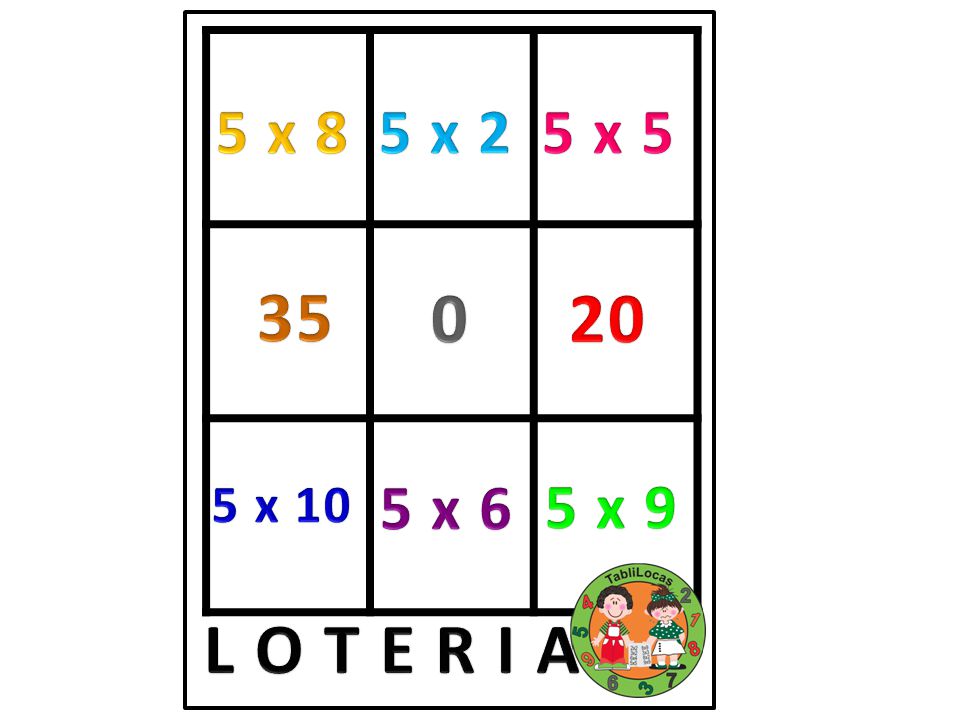 5 x 8 5 x 2 5 x x 10 5 x 6 5 x 9 L O T E R I A