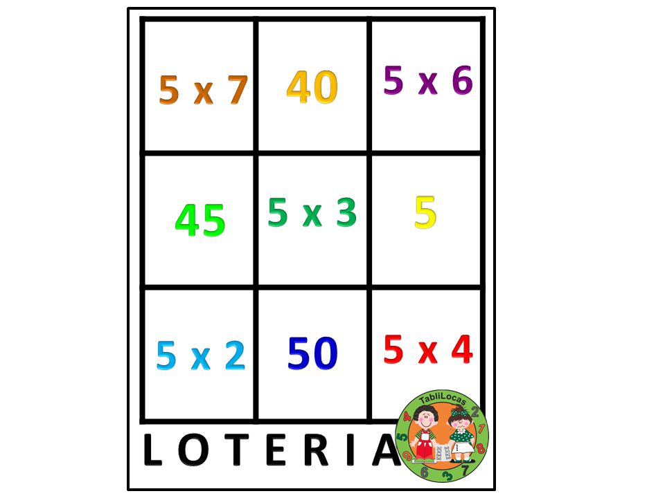 40 5 x 6 5 x 7 5 x x 4 5 x 2 L O T E R I A