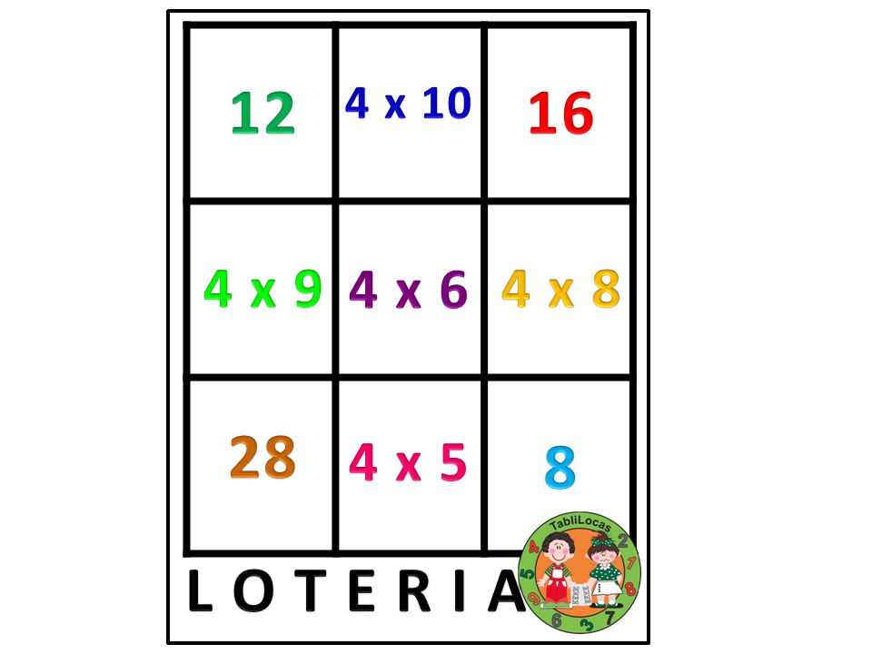 12 4 x x 9 4 x 6 4 x x 5 8 L O T E R I A